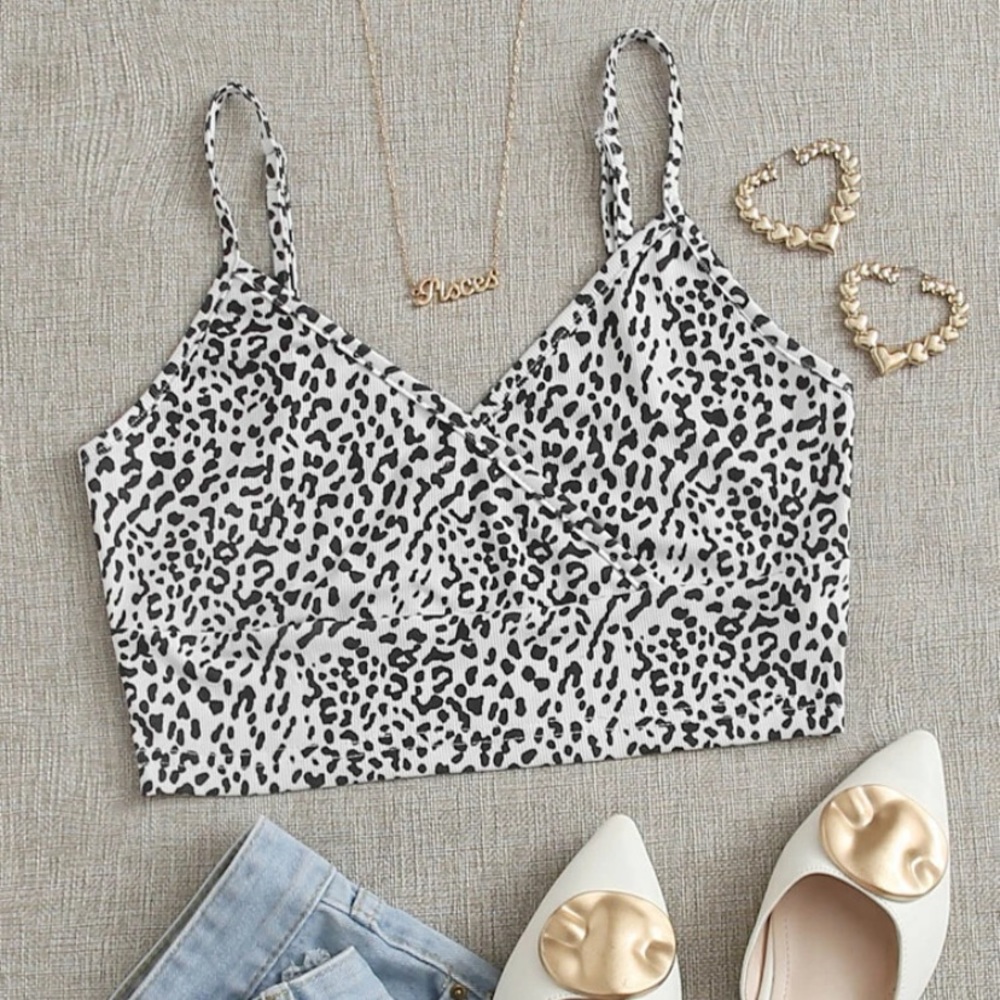 SHEIN leopard wrap Cami top